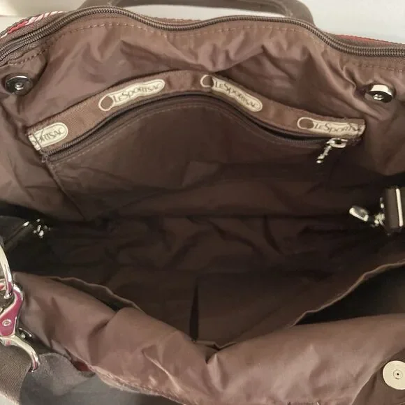 LeSportsac Liz Baby Diaper Bag Tote Large Pockets Rust Brown Utility Carry All - Picture 7 of 9